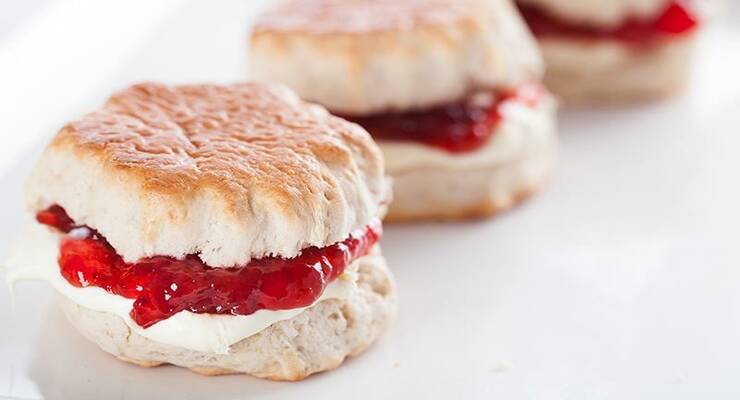 English scones with whipped cream.